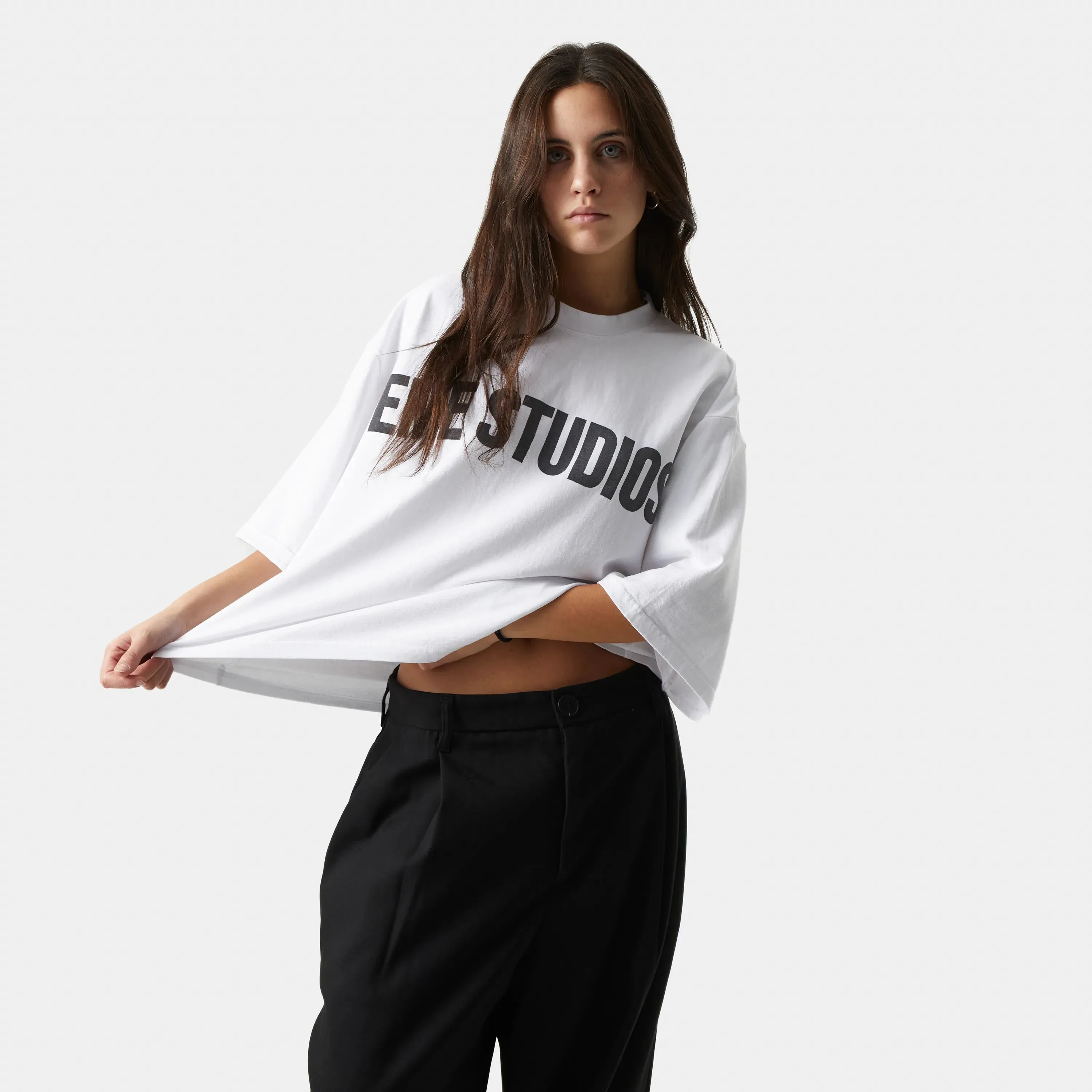 Logo Pearl Cropped Boxy Tee