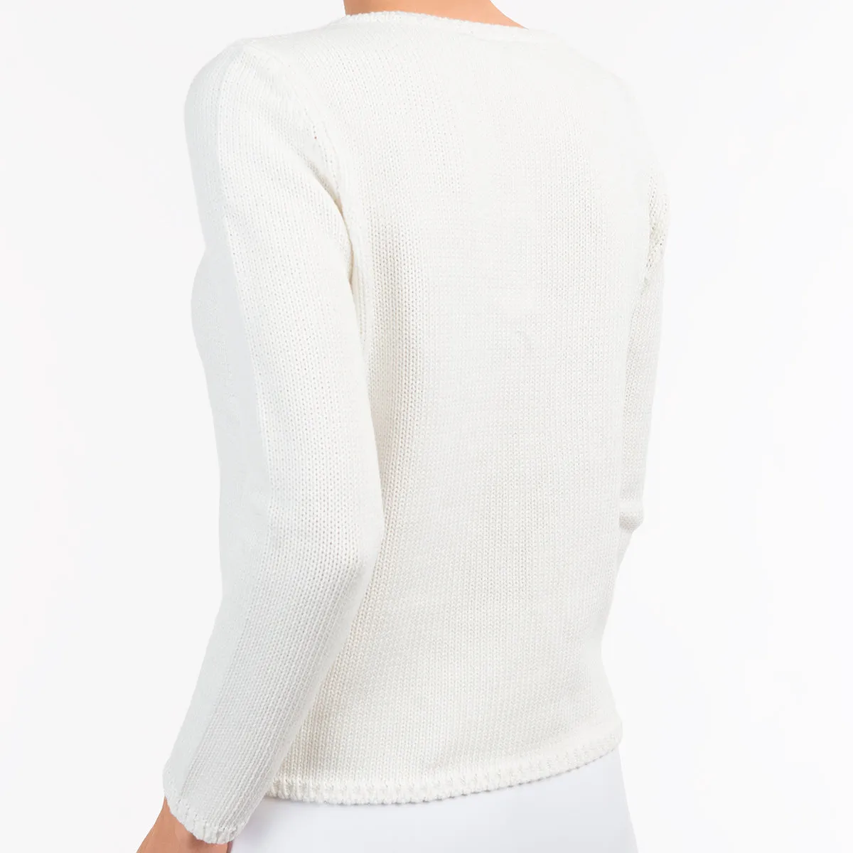 Long Sleeve Pullover in Off White