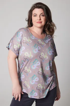Loose Fit T-shirt - Double Print - Snake Eyes - Forest Floor
