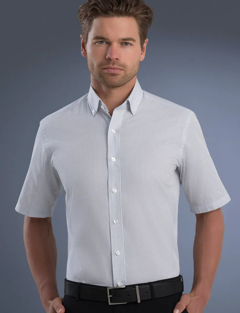 Mens Mini Check Slim Fit Business Shirt