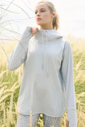 Mono B GREEN - Active Hoodie Top with Thumbholes