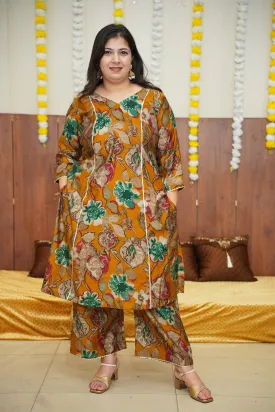 Olive Opulence Foiled Co-ord Set
