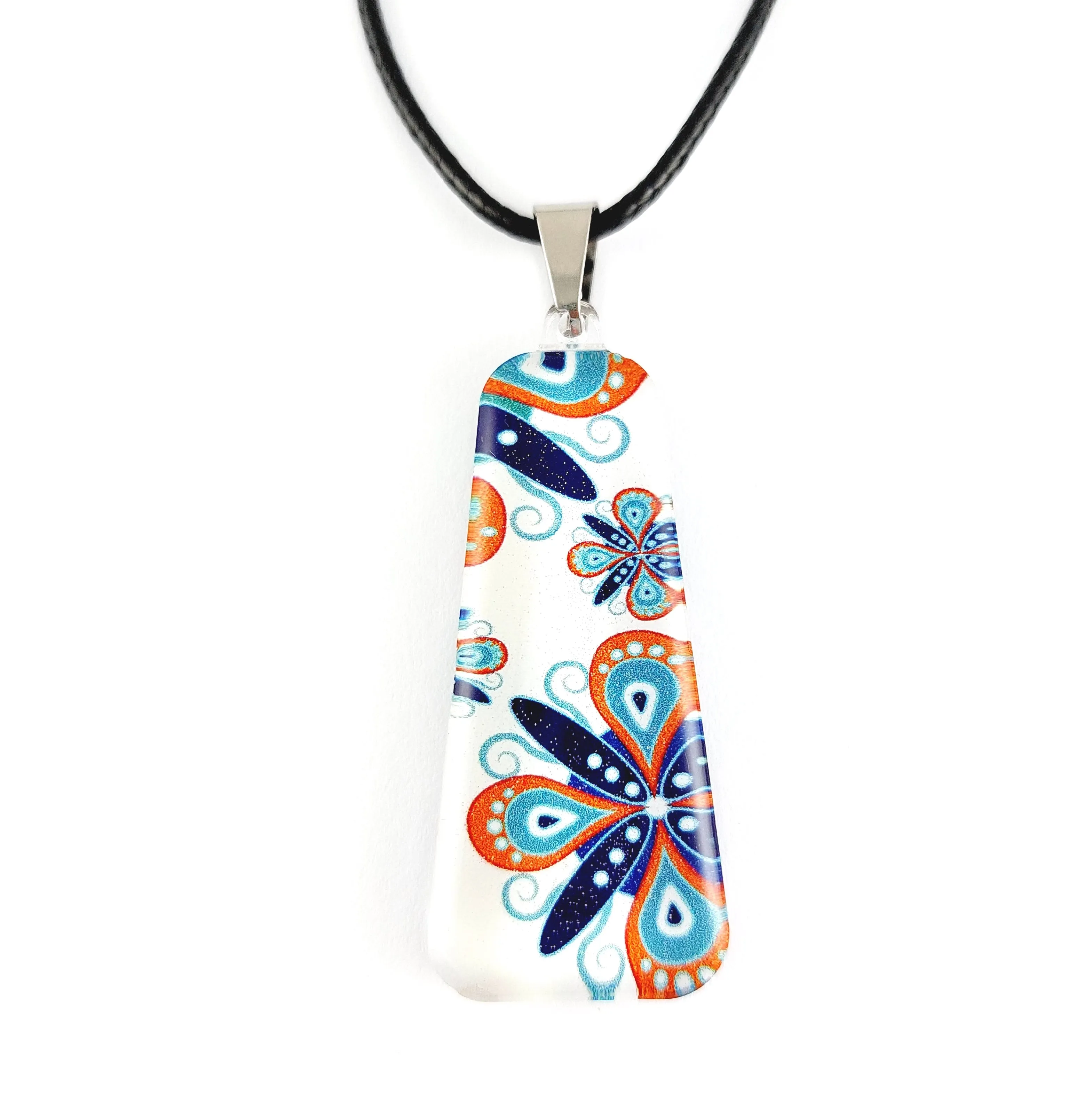 Orange Ornament Pendant & Earring Set