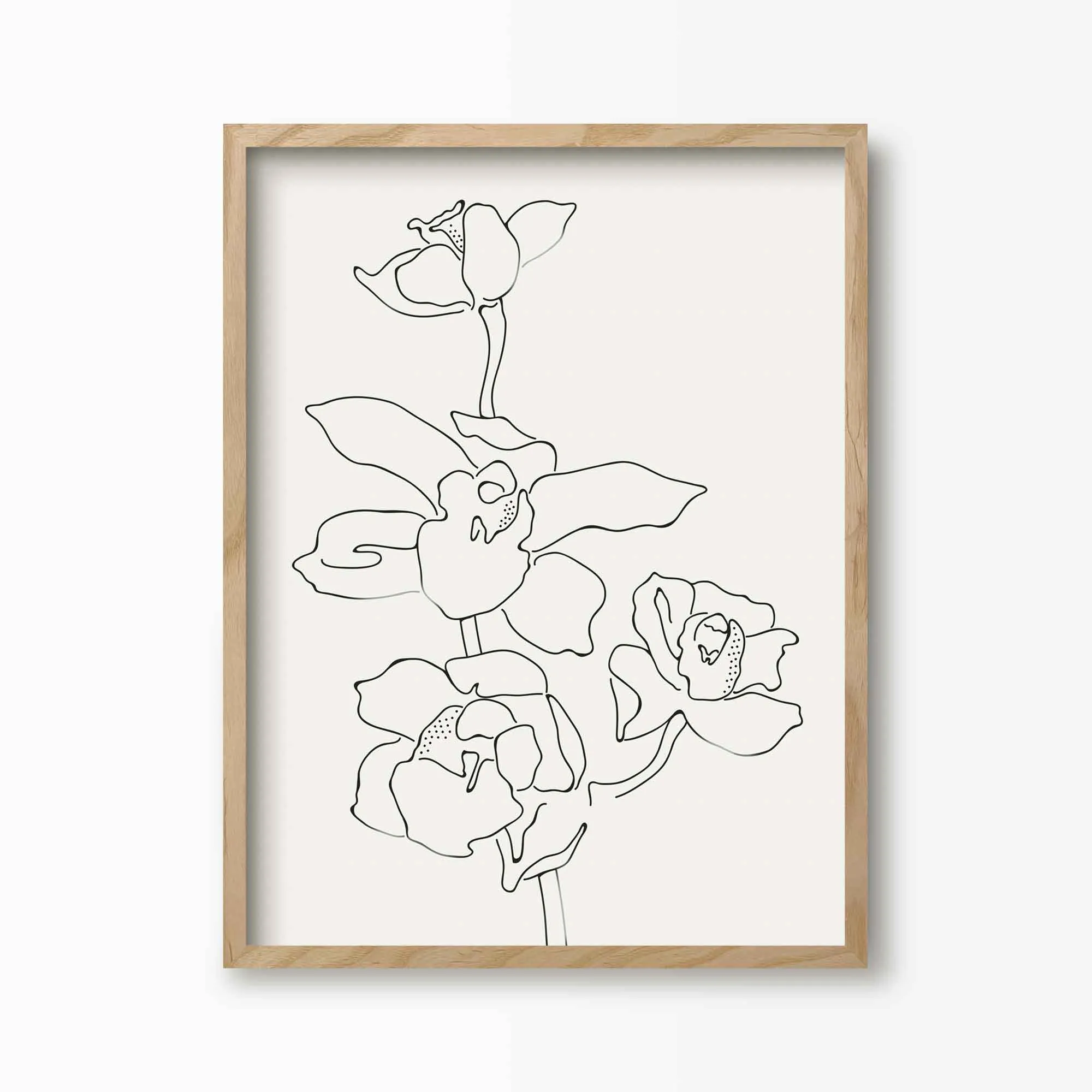 Orchid Flowers 2 Line Art Print