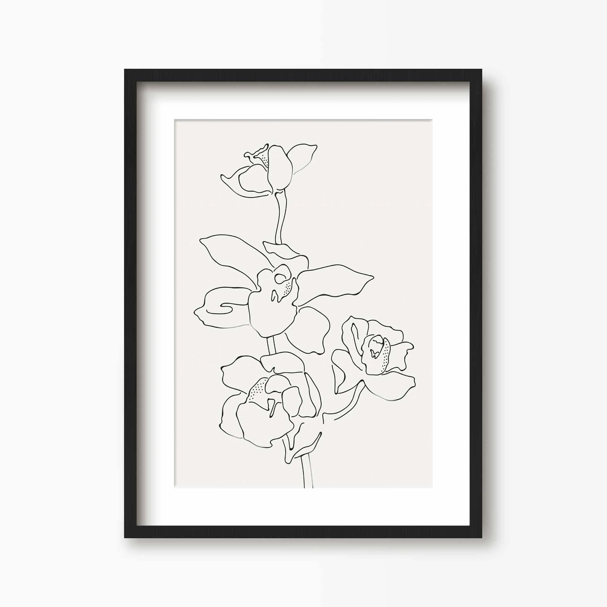 Orchid Flowers 2 Line Art Print
