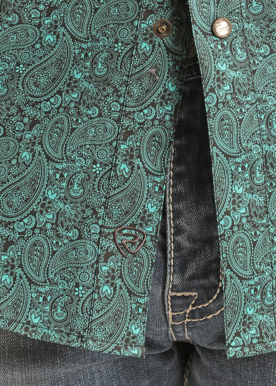 Panhandle Slim® Men's Slim Fit Paisley Print Long Sleeve Snap Front Western Shirt