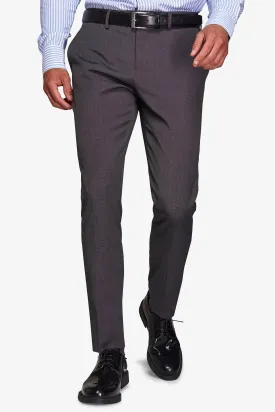 Pantalone da abito trama punto a spillo antracite slim