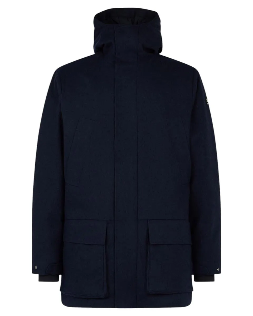 Parka uomo blu con cappuccio