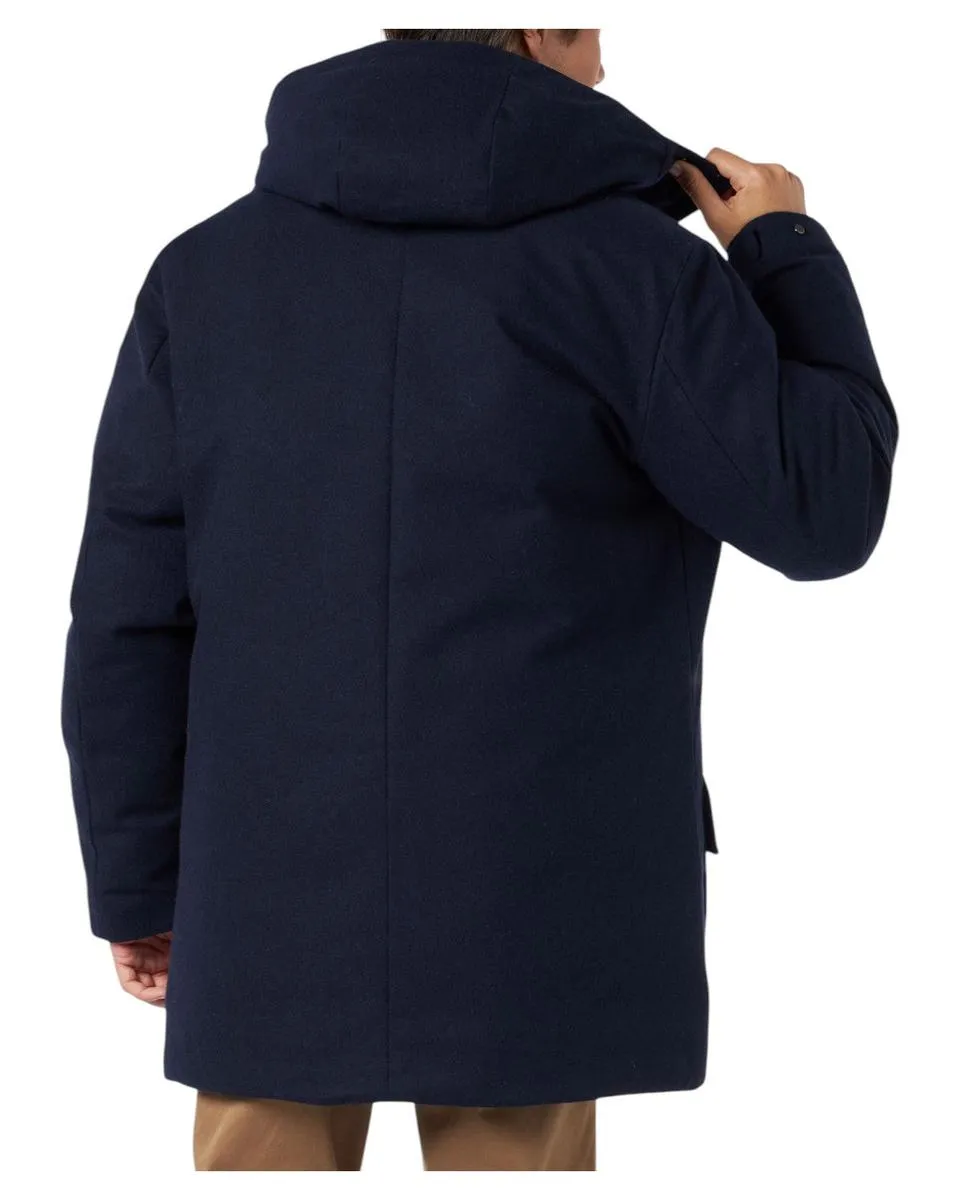 Parka uomo blu con cappuccio