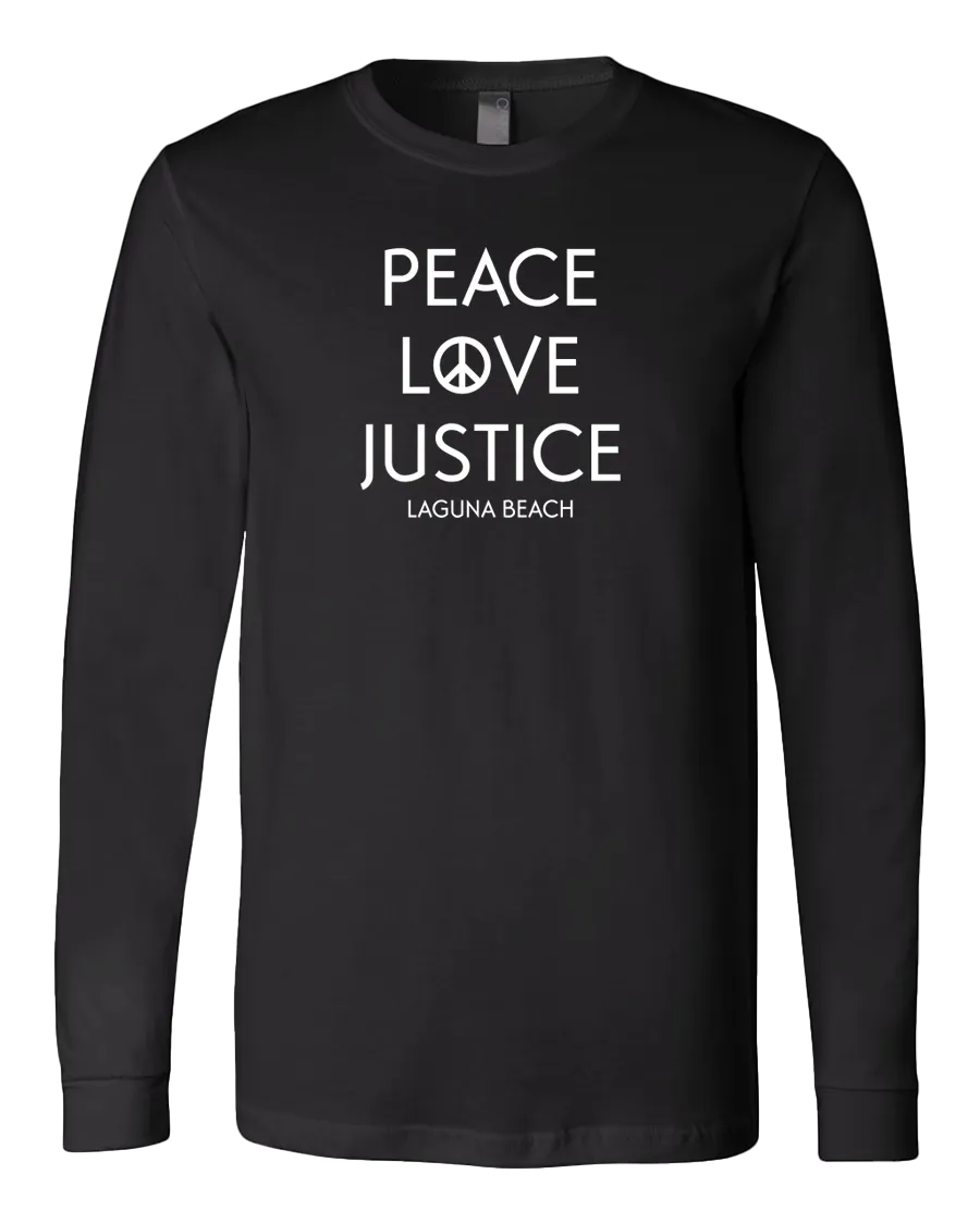 Peace Love Justice Long Sleeve - Black
