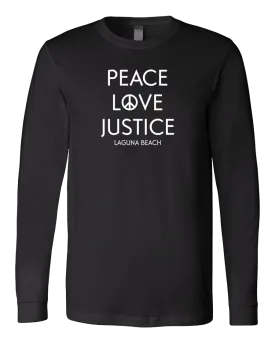 Peace Love Justice Long Sleeve - Black