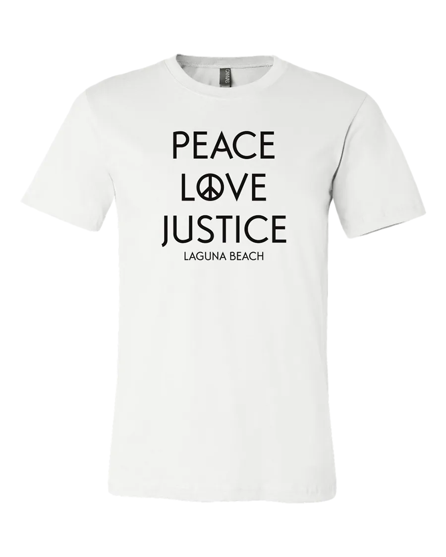 Peace Love Justice Unisex Tee - White
