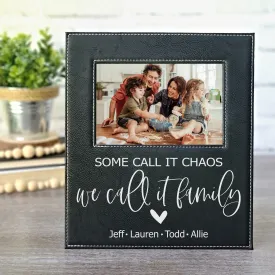 Personalized We Call it Family | Black & Silver Leatherette Picture Frame