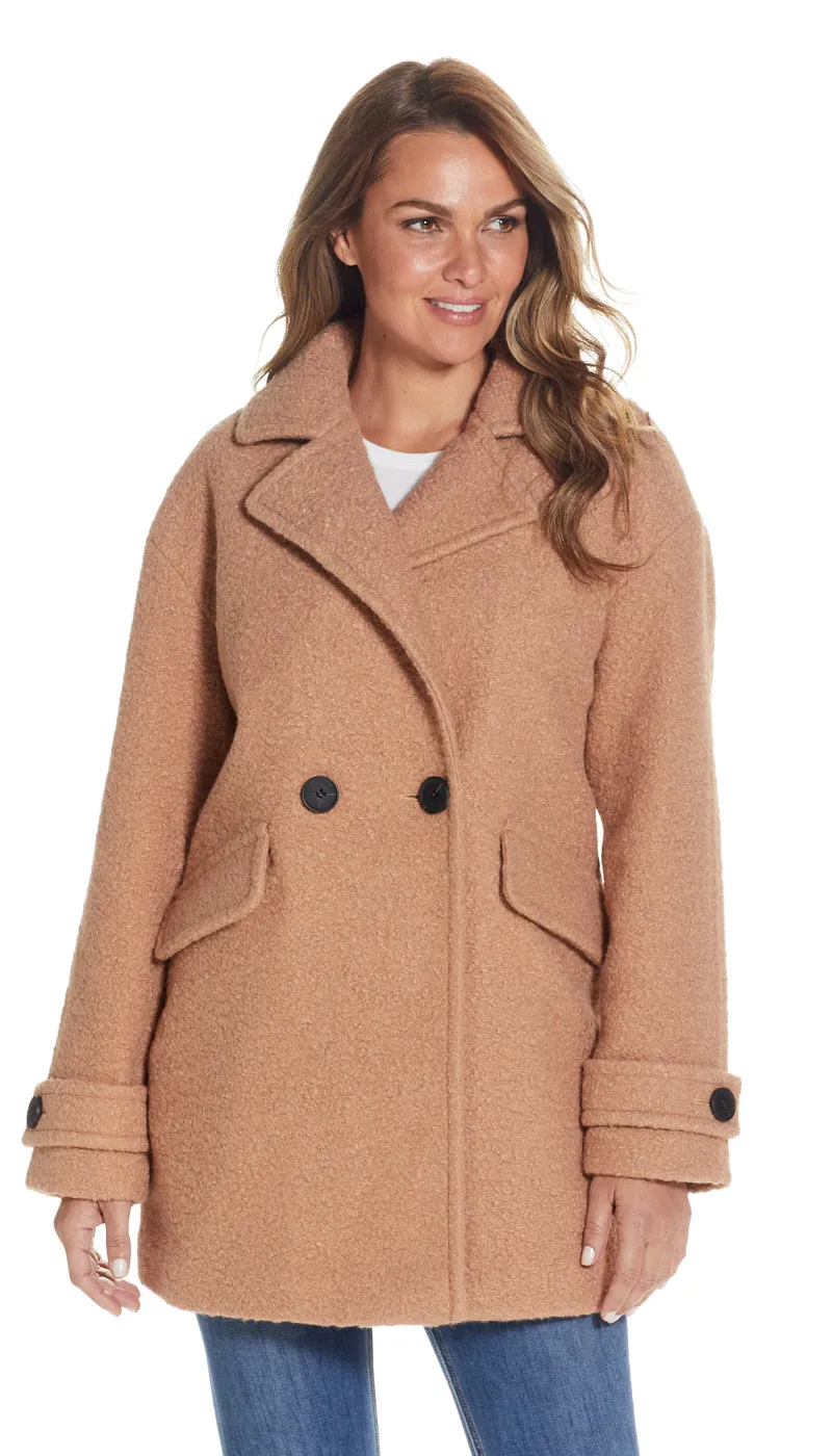 POLY BOUCL PEACOAT
