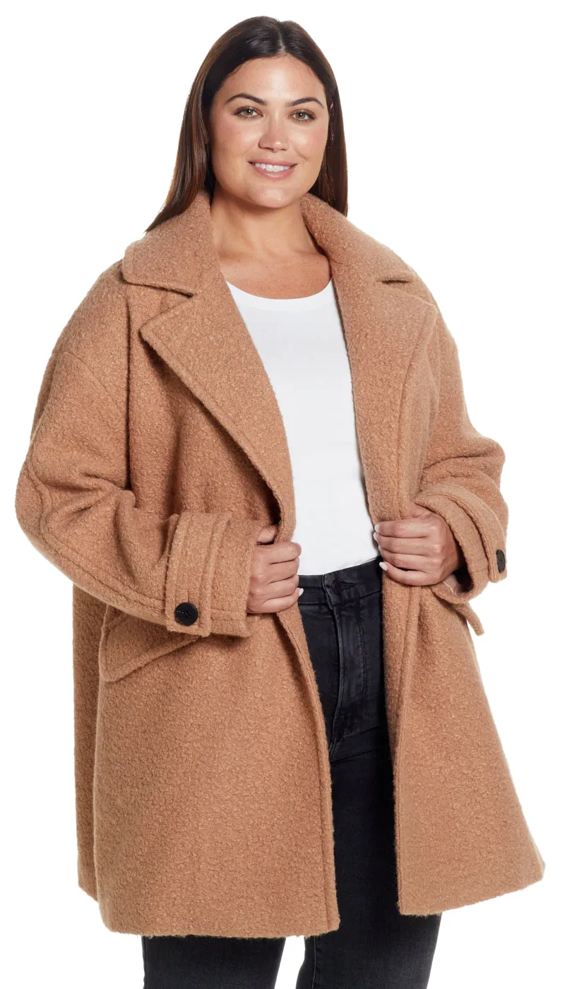POLY BOUCL PEACOAT