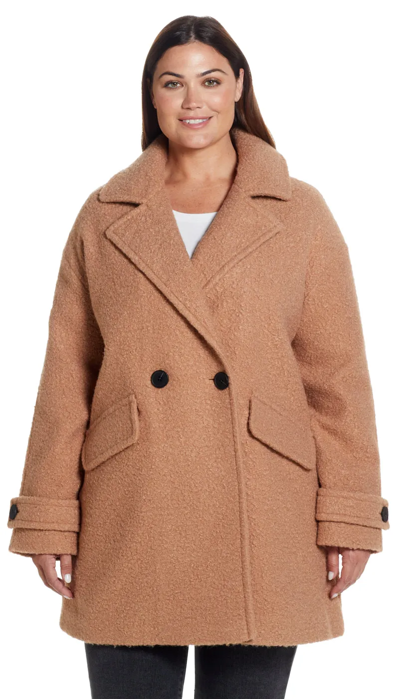 POLY BOUCL PEACOAT