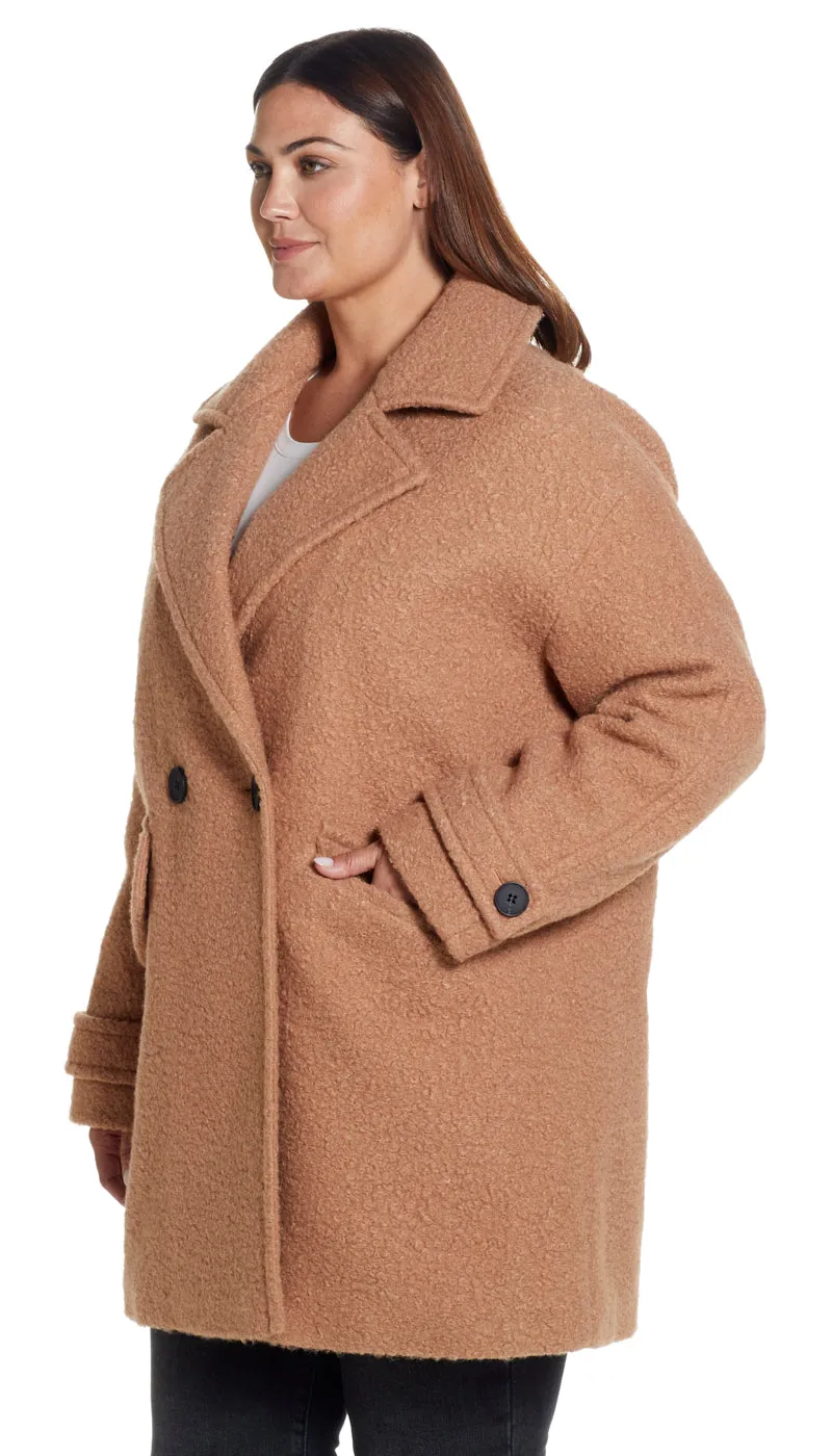 POLY BOUCL PEACOAT
