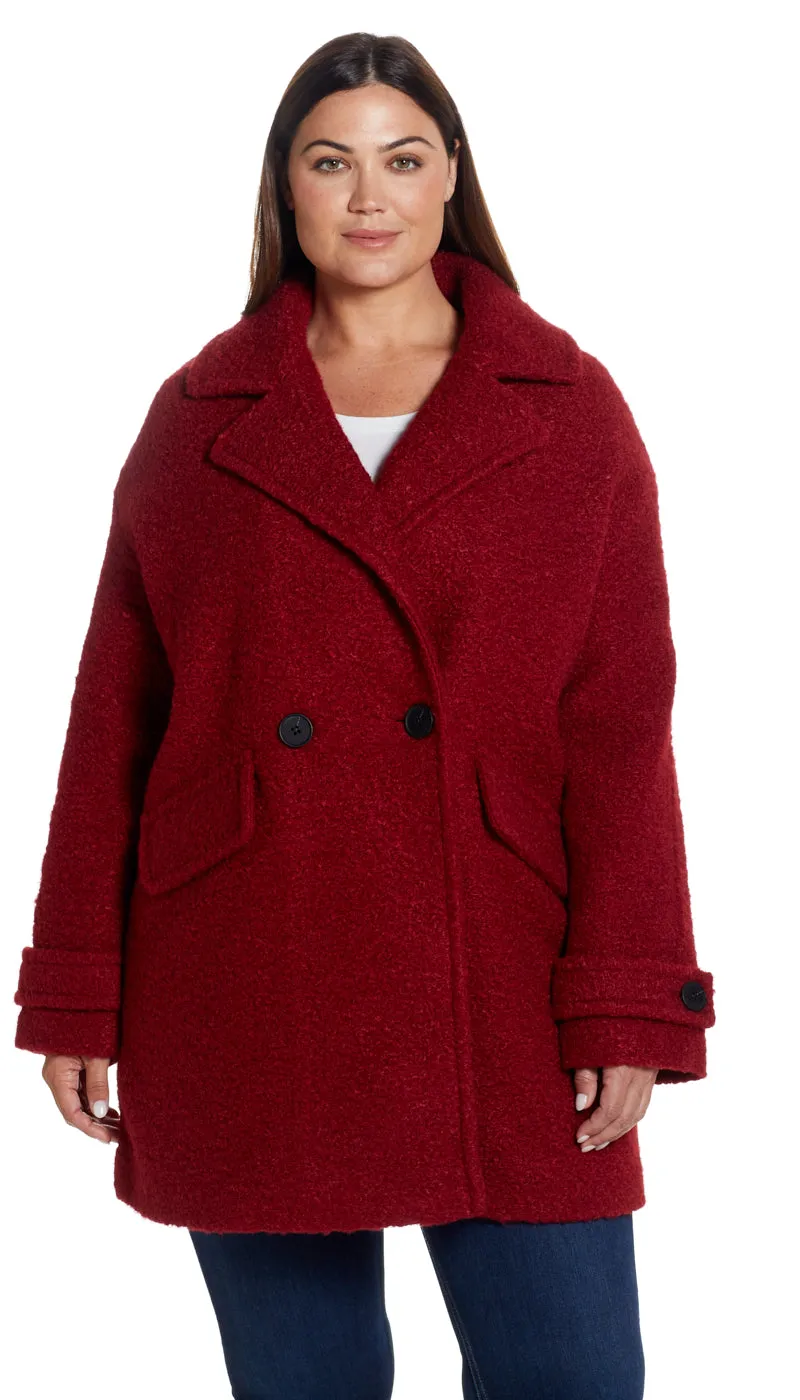 POLY BOUCL PEACOAT