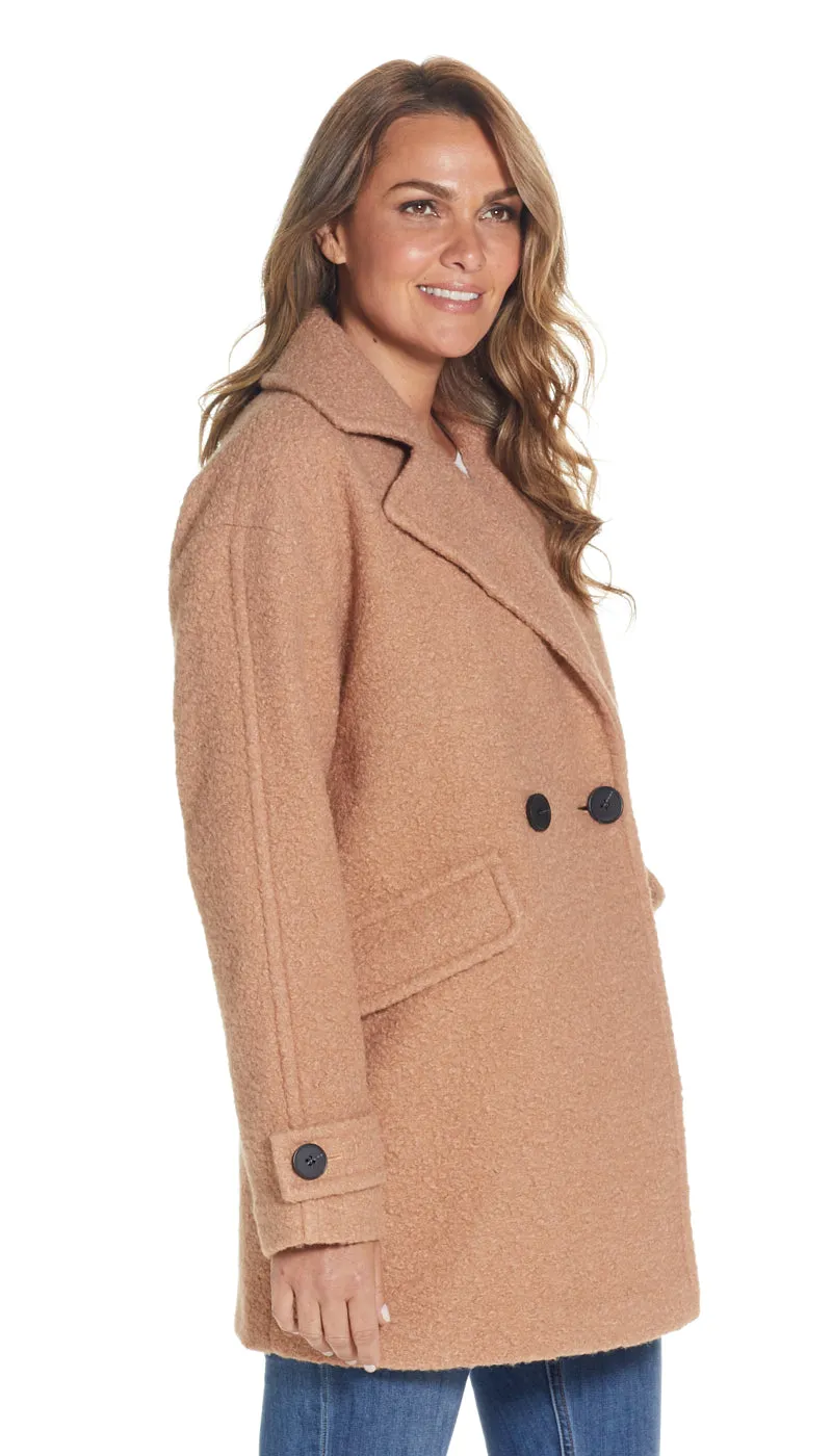 POLY BOUCL PEACOAT