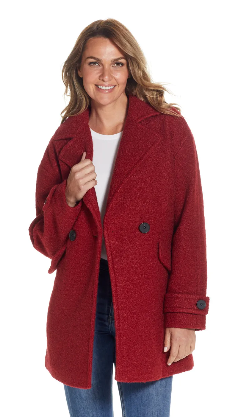 POLY BOUCL PEACOAT