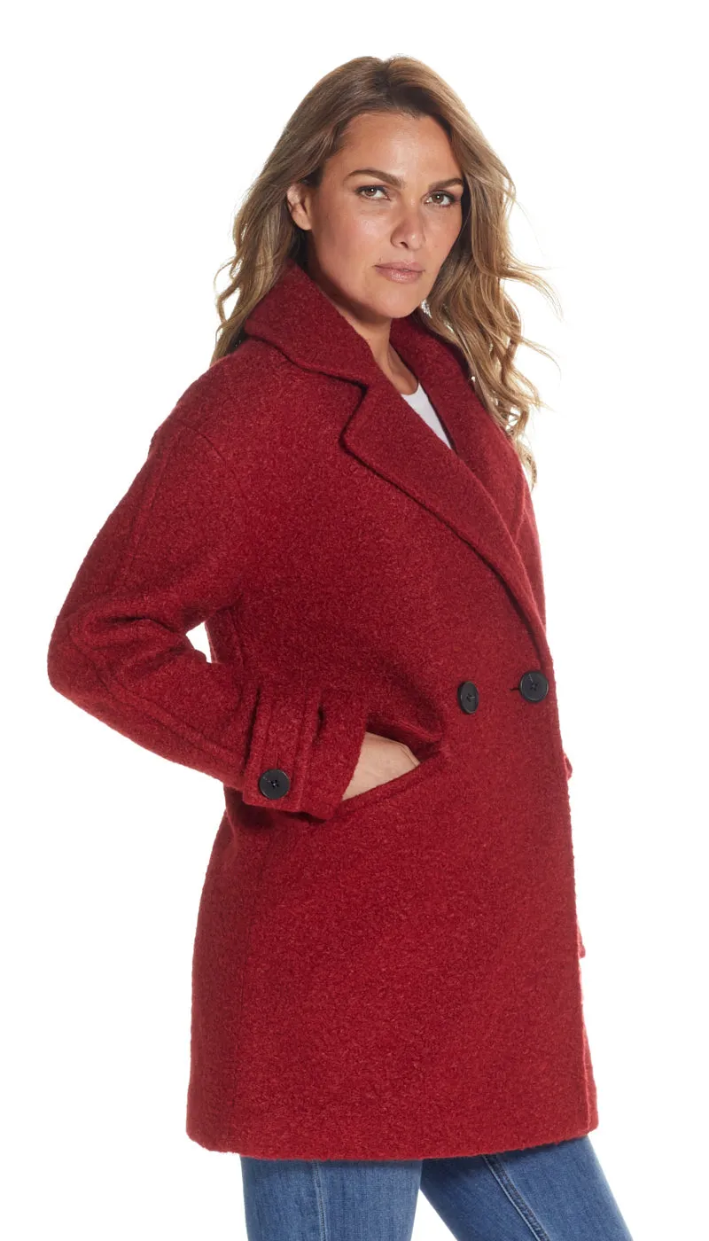 POLY BOUCL PEACOAT