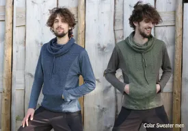 pullover man  kraag cotton slub