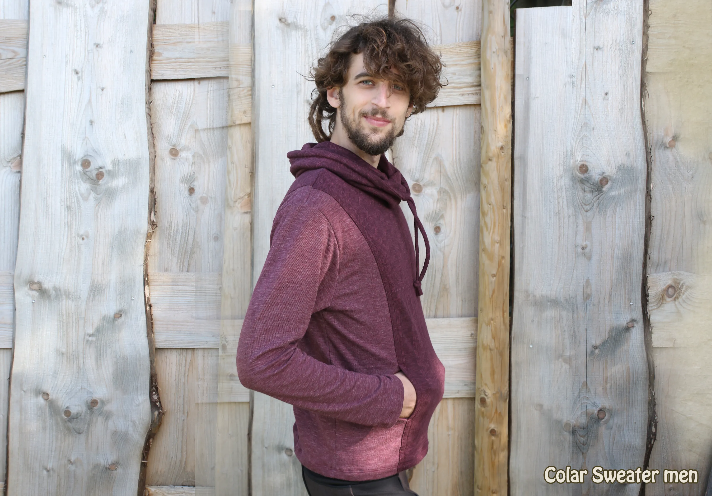 pullover man  kraag cotton slub