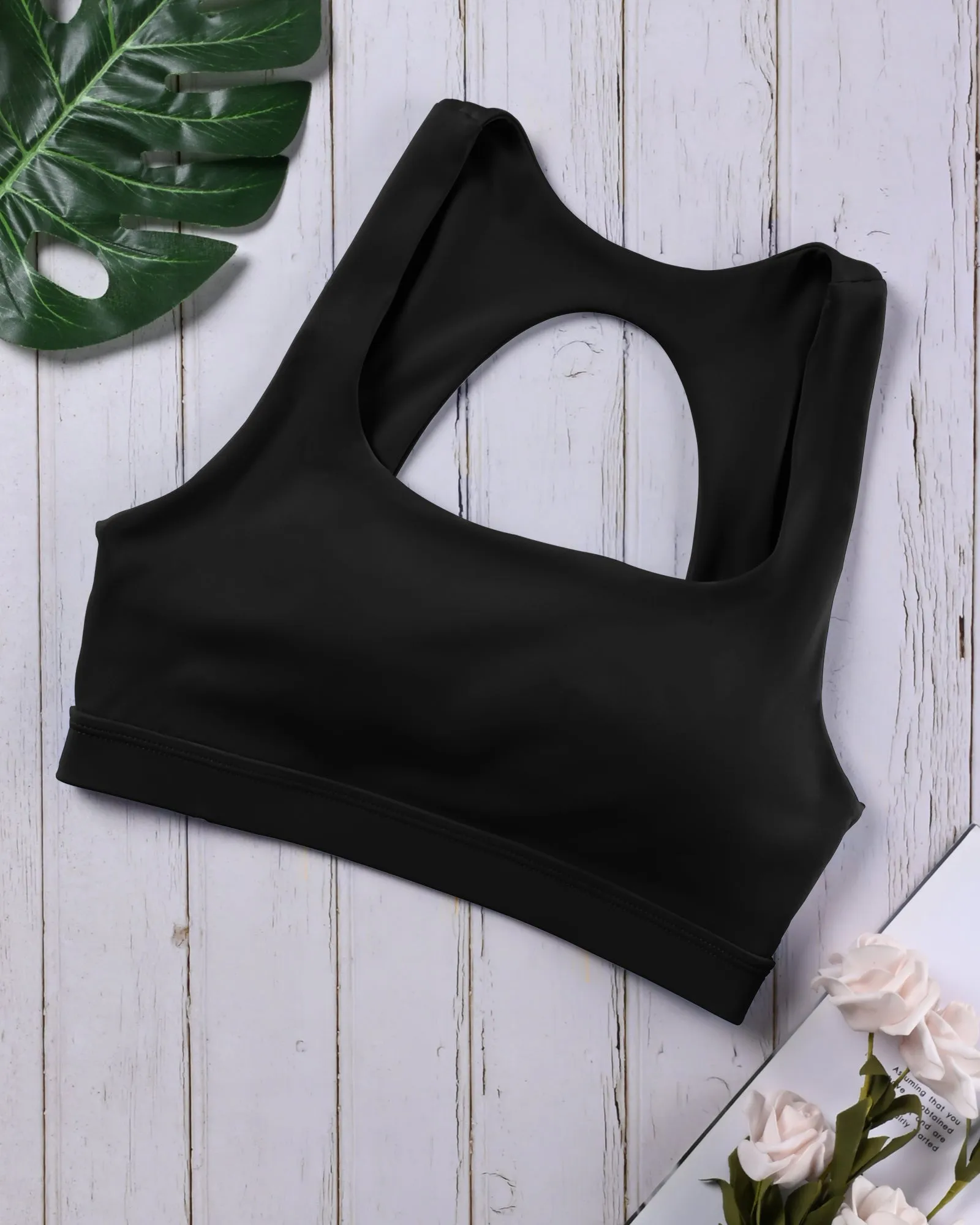 Push Up Open Back Sports Bras Supportive Workout Tank Top