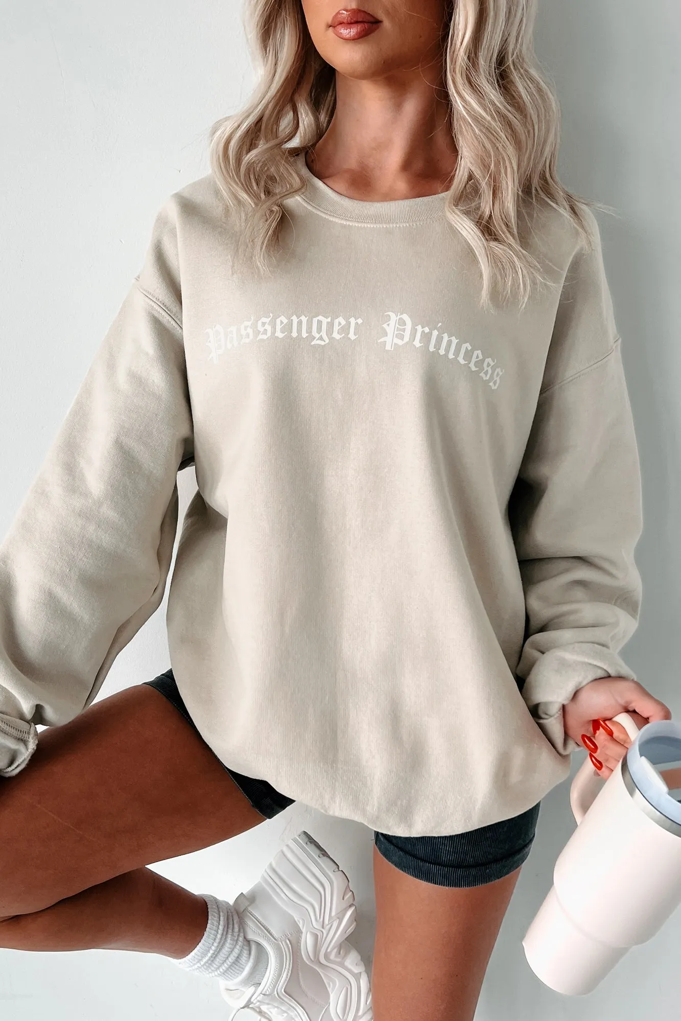 "Passenger Princess" Graphic Sweatshirt (Sand)