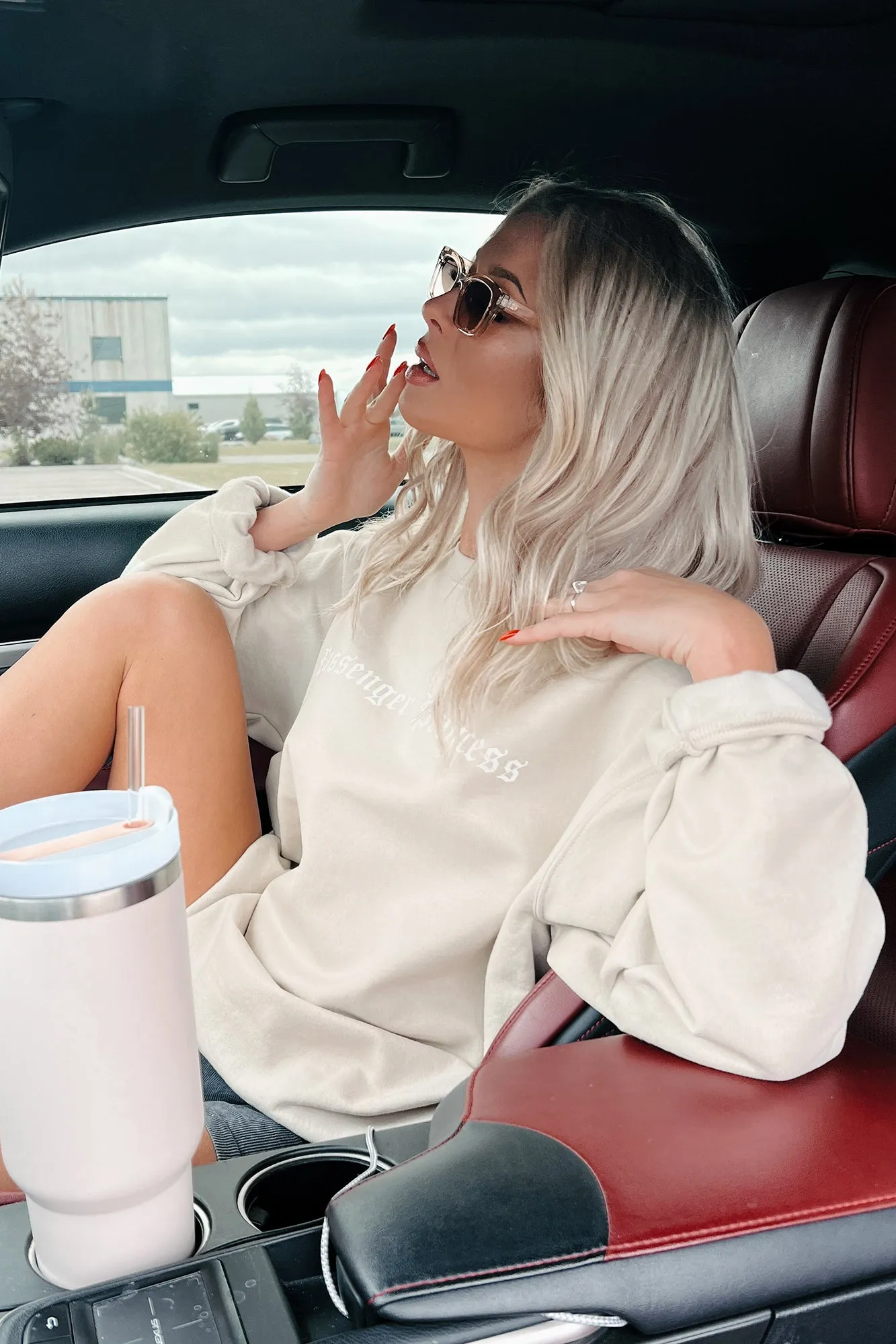 "Passenger Princess" Graphic Sweatshirt (Sand)