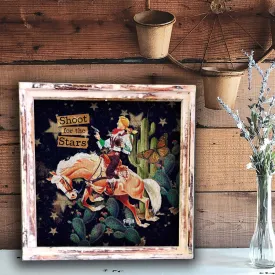 "Shoot for the Stars" -Square framed Artwork: Large - 24"