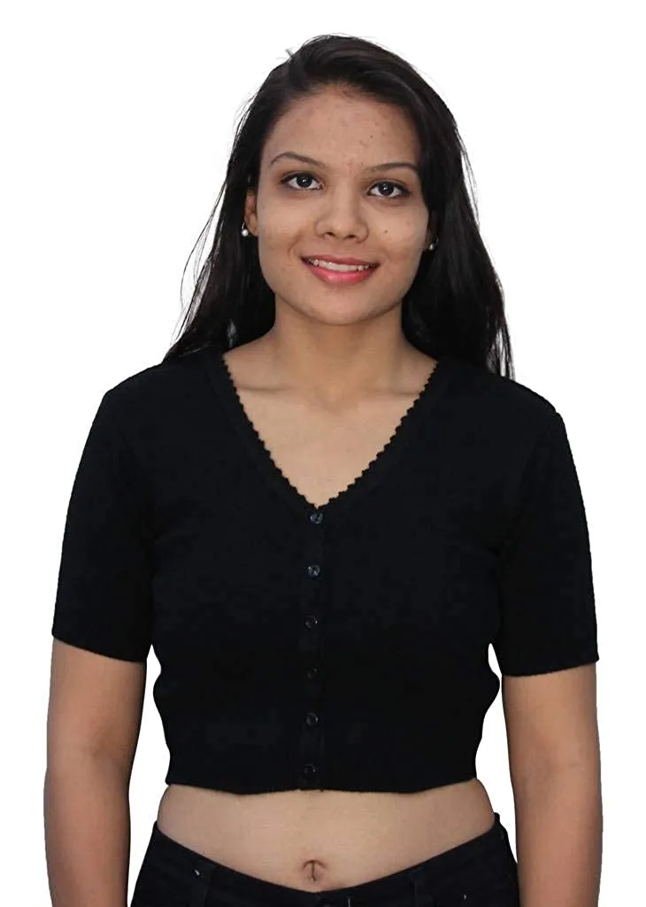 Romano nx Half Sleeve Wool Warm Winter Saree Blouse for Women