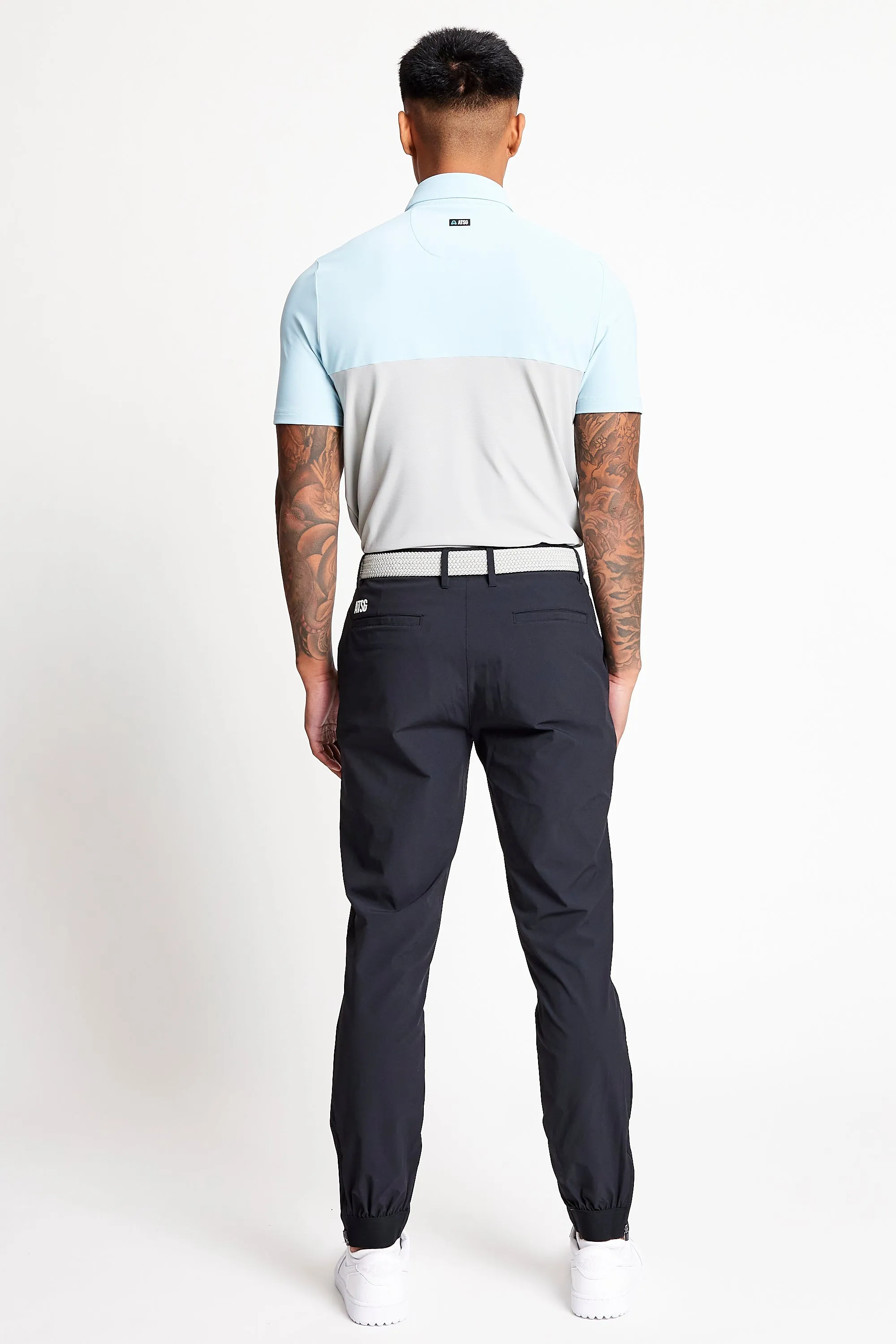 Slim Fit Blocked Polo  - Baby Blue / Driver Grey