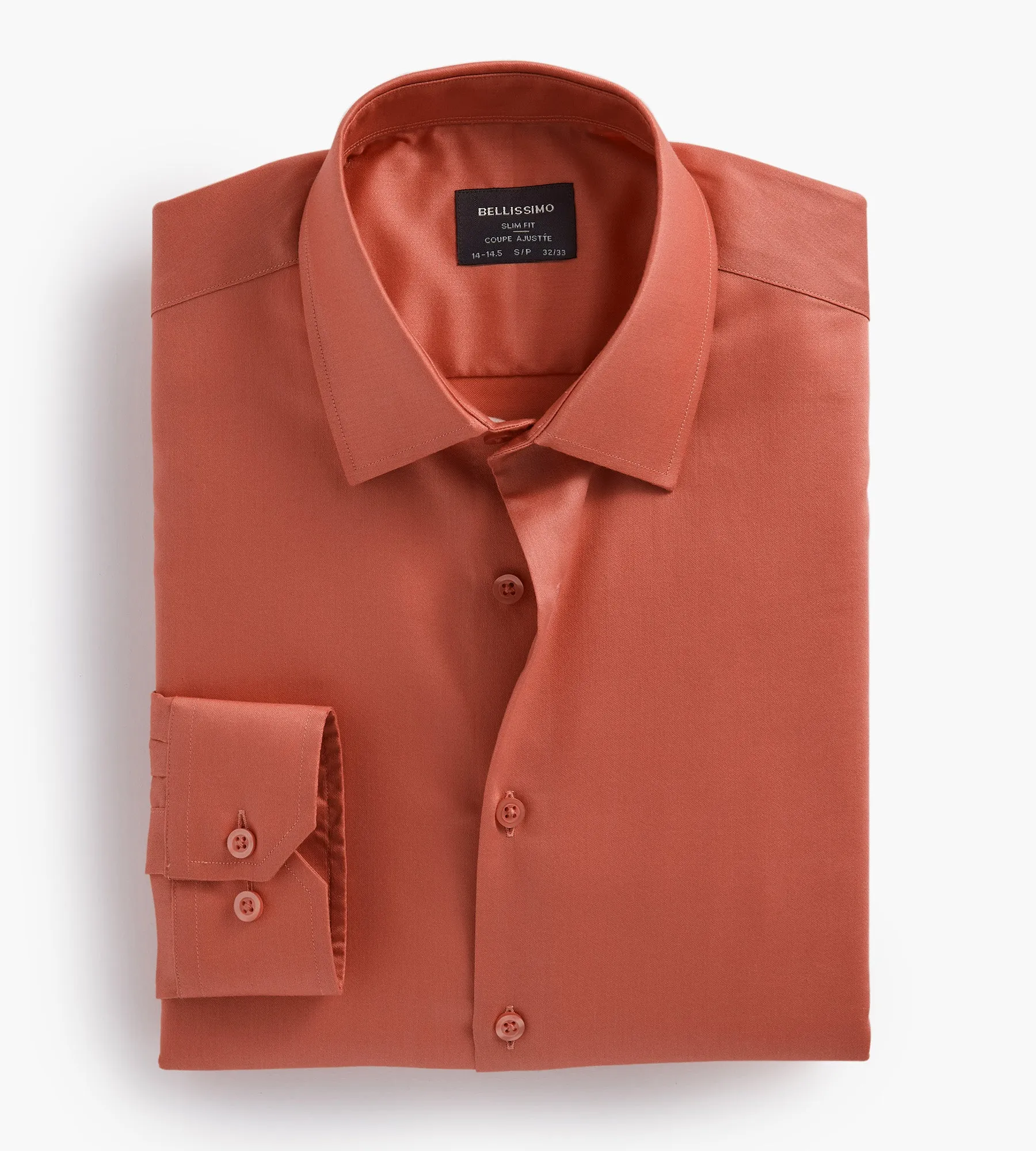 Slim Fit Non-Iron Sateen Dress Shirt