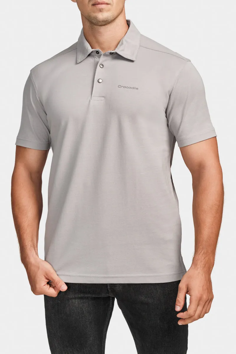 Slim Fit - Polo - T Shirt Blue -Dapple Grey