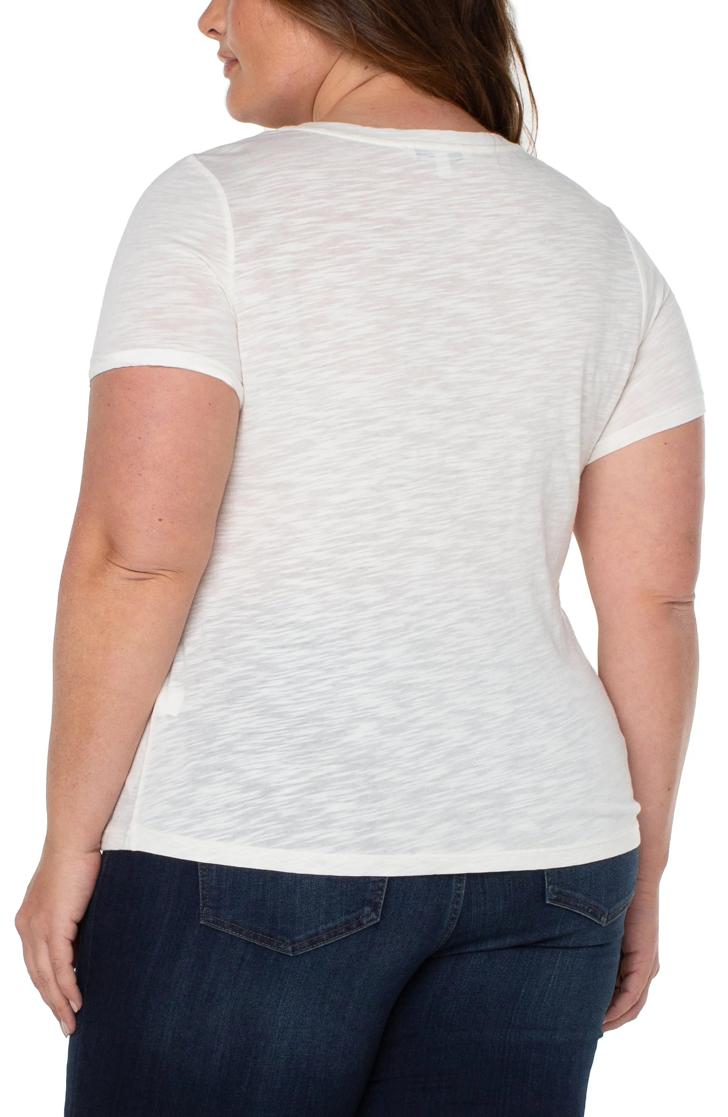 SLIM FIT V-NECK SLUB KNIT TEE