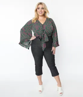 Smak Parlour Plus Size Black Denim Capris