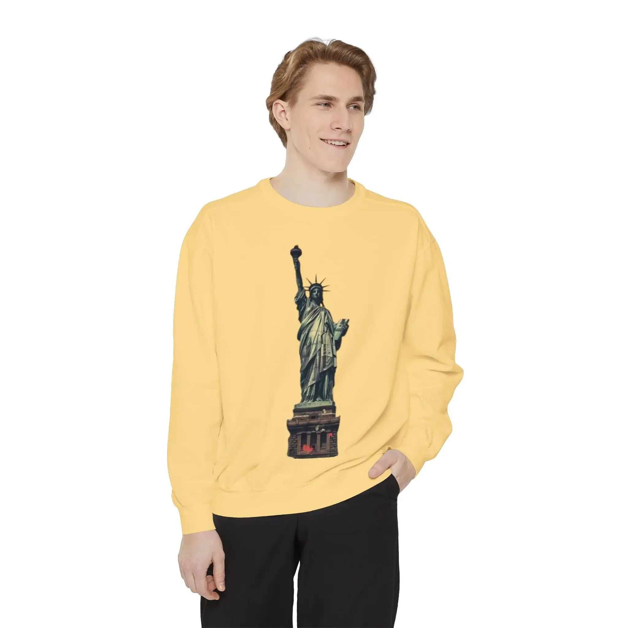 Statue of Liberty Sweatshirt - Unisex Garment-Dyed Collection - Perfect for Independence Day & Everyday Wear