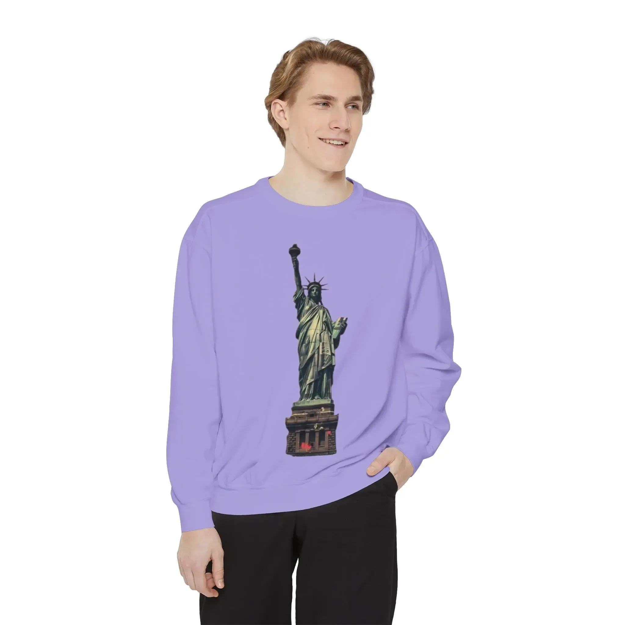 Statue of Liberty Sweatshirt - Unisex Garment-Dyed Collection - Perfect for Independence Day & Everyday Wear