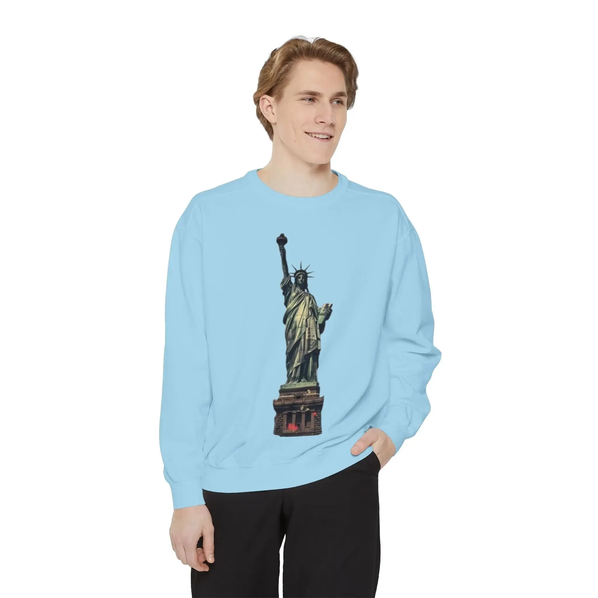 Statue of Liberty Sweatshirt - Unisex Garment-Dyed Collection - Perfect for Independence Day & Everyday Wear