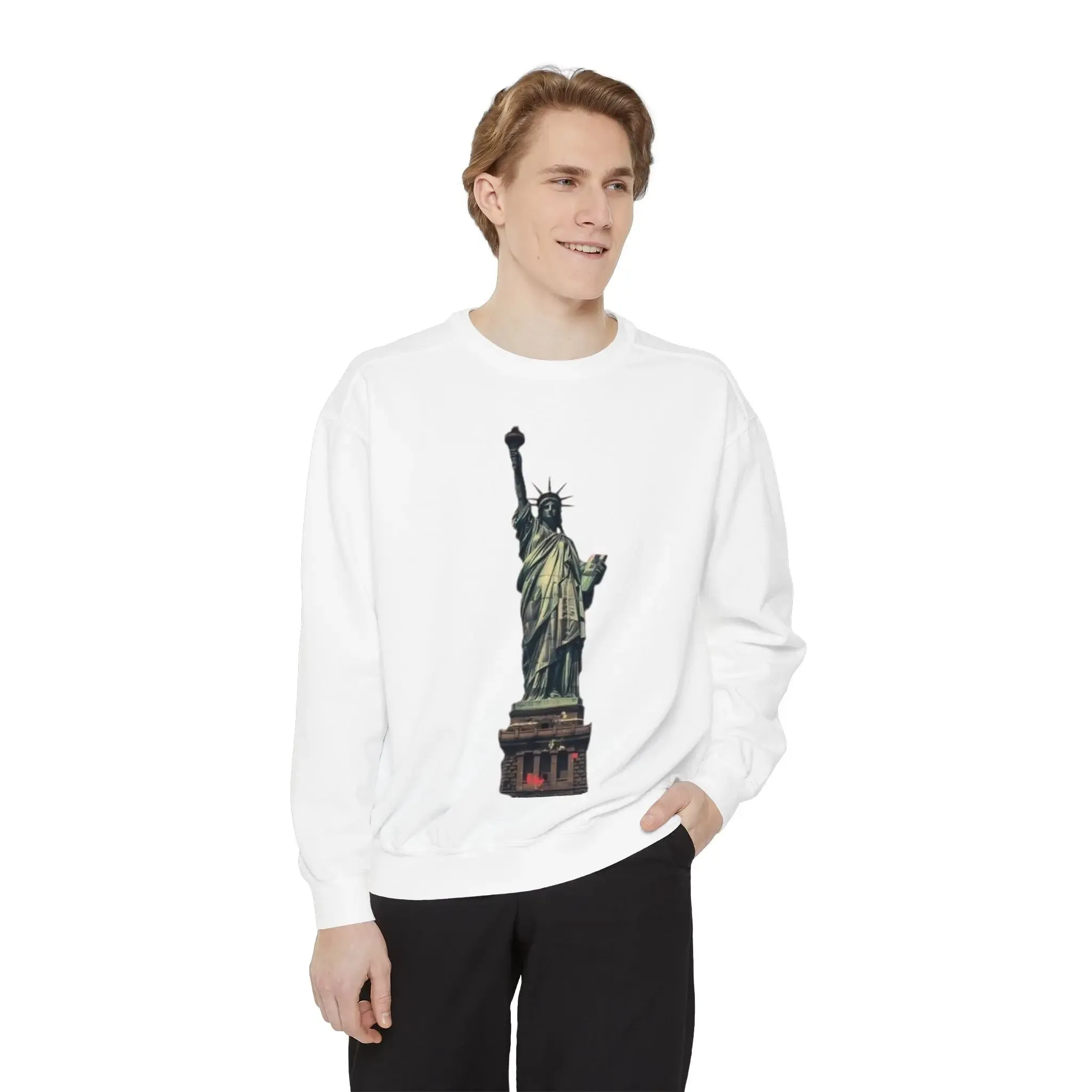 Statue of Liberty Sweatshirt - Unisex Garment-Dyed Collection - Perfect for Independence Day & Everyday Wear