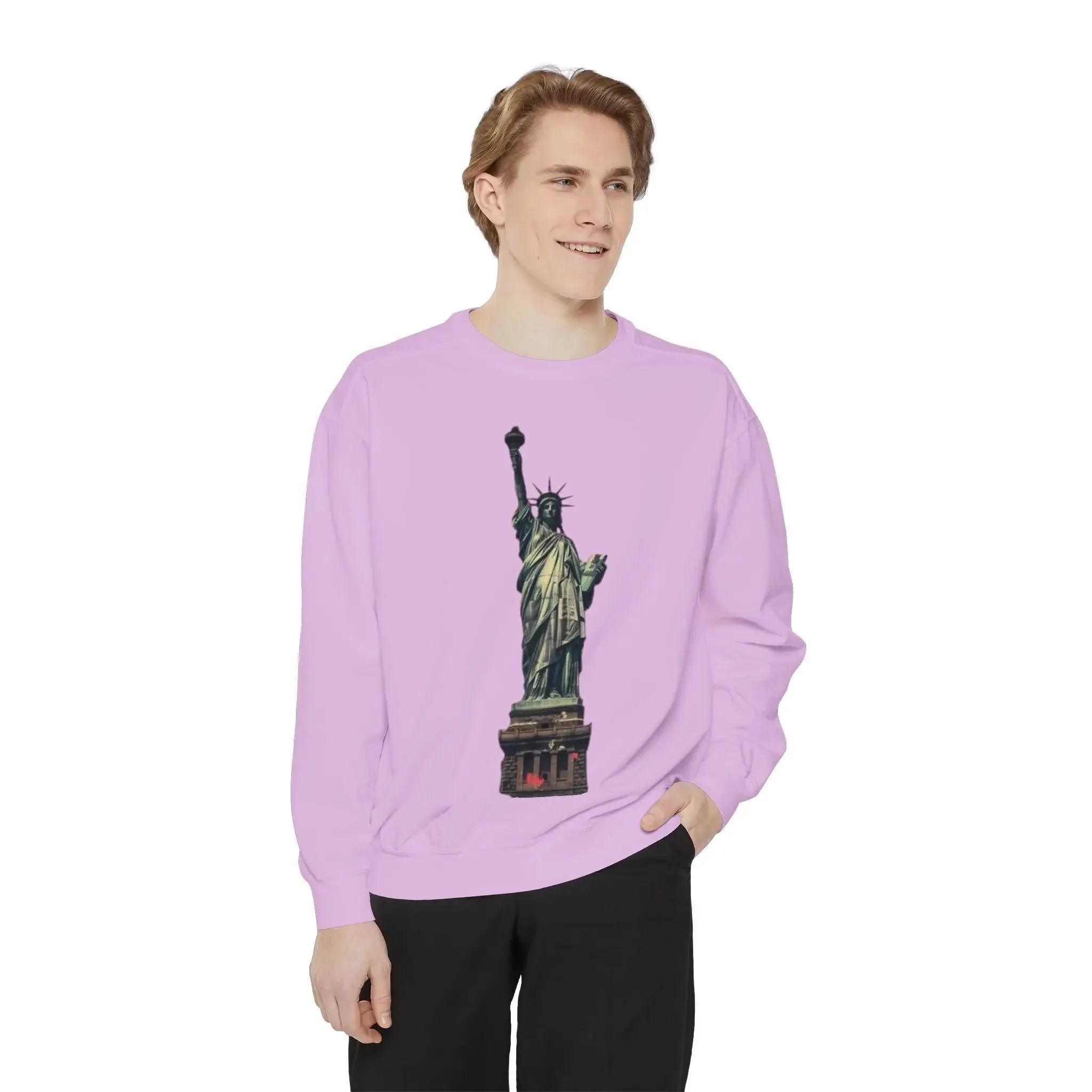 Statue of Liberty Sweatshirt - Unisex Garment-Dyed Collection - Perfect for Independence Day & Everyday Wear