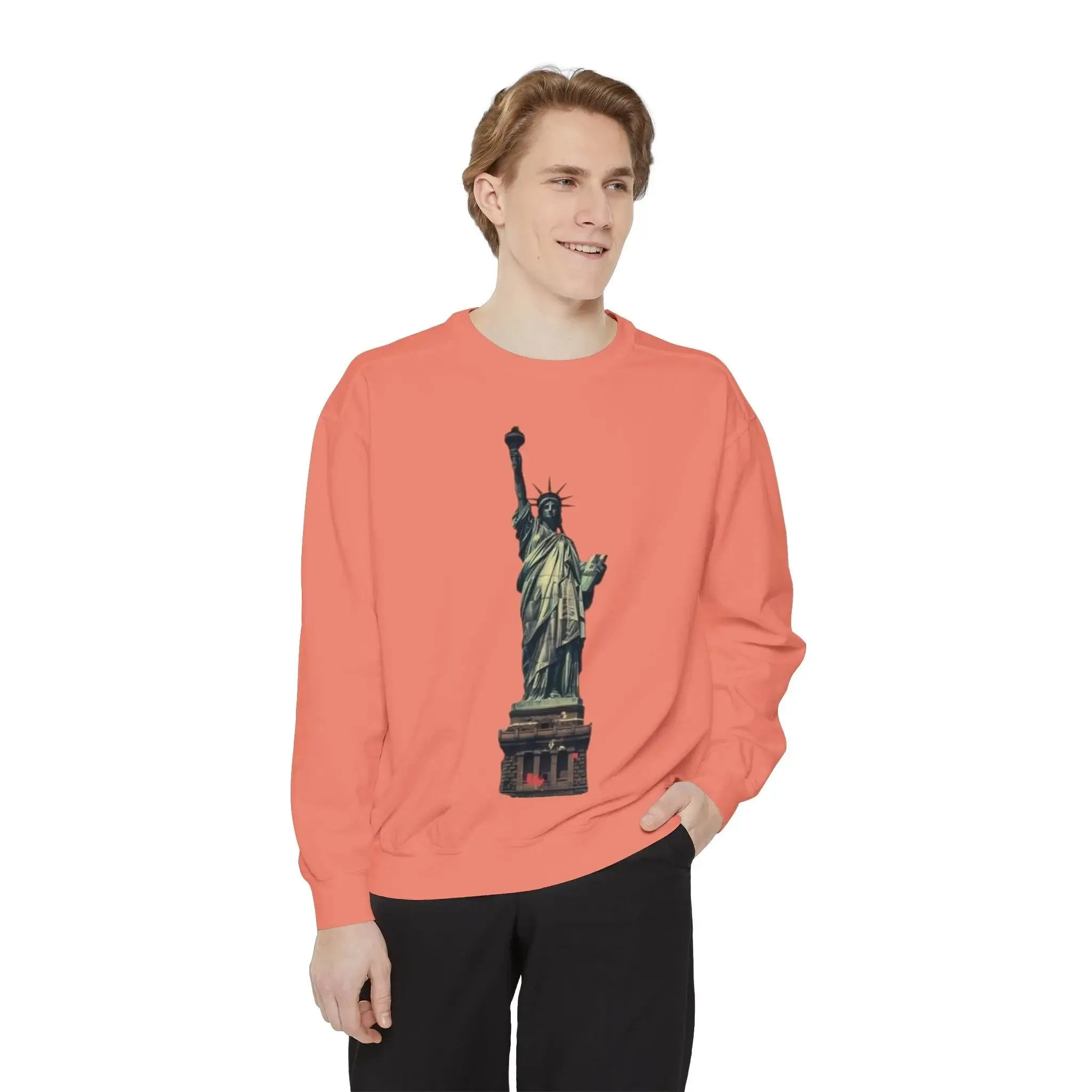 Statue of Liberty Sweatshirt - Unisex Garment-Dyed Collection - Perfect for Independence Day & Everyday Wear