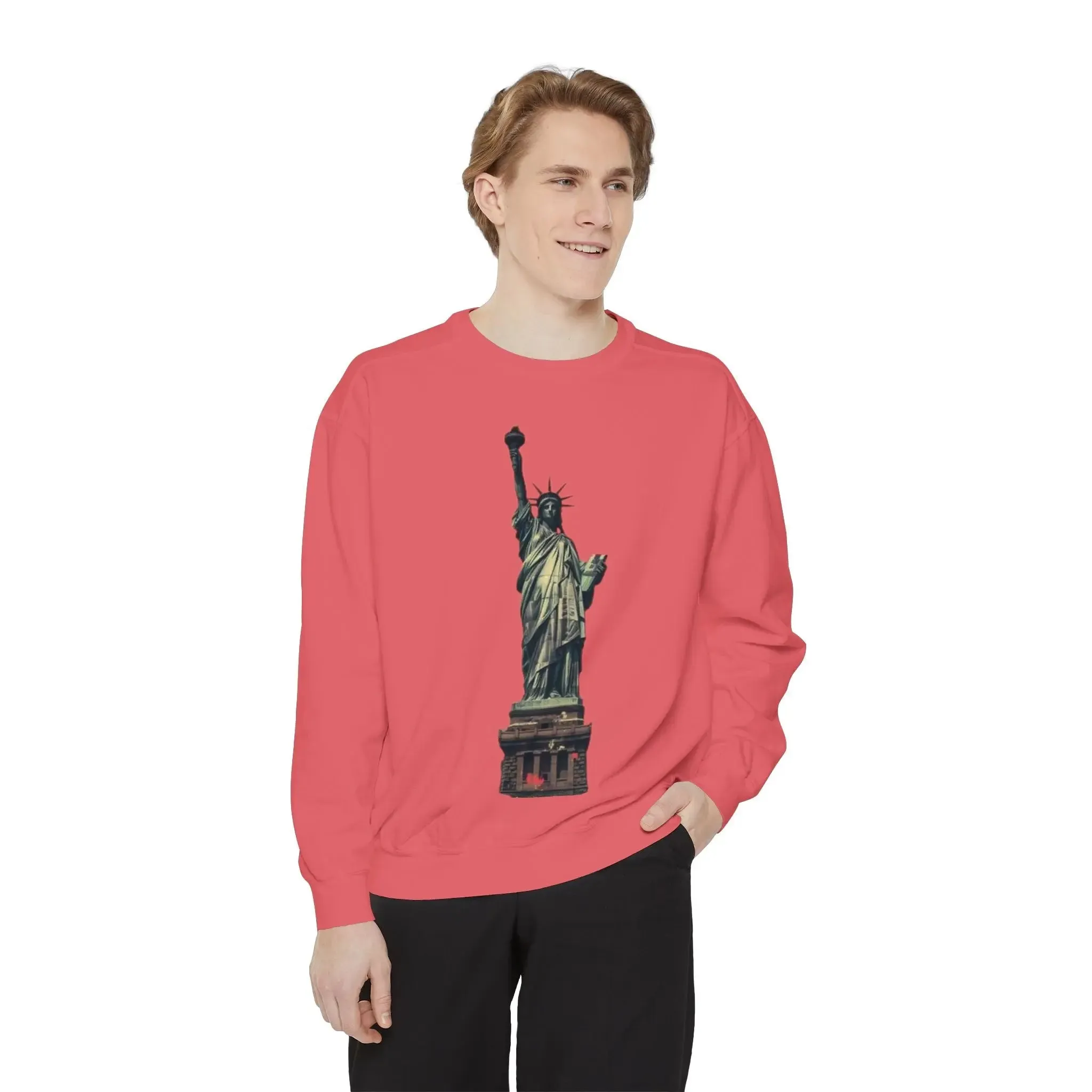 Statue of Liberty Sweatshirt - Unisex Garment-Dyed Collection - Perfect for Independence Day & Everyday Wear