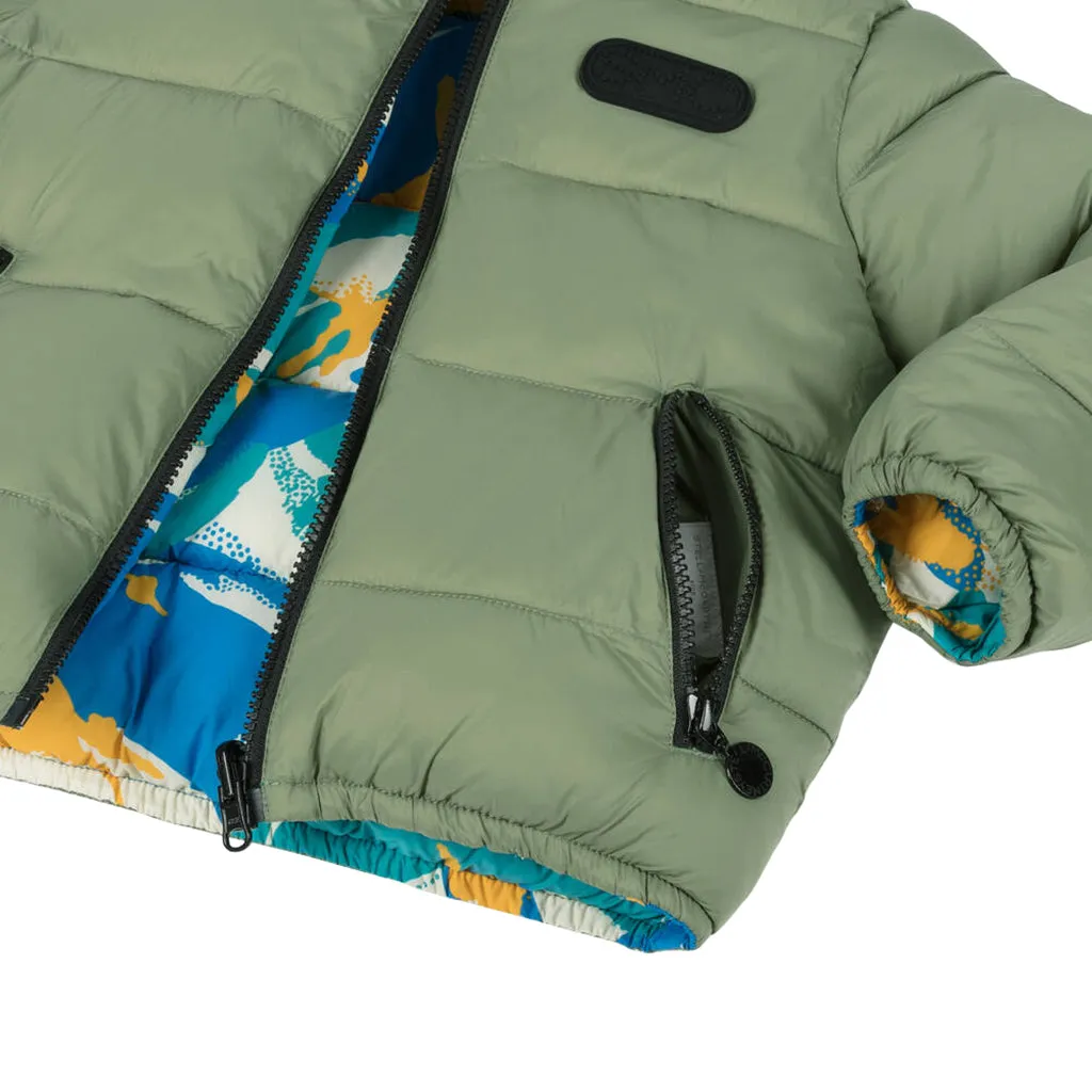 Stella McCartney Child Reversible Puffer Coat Green