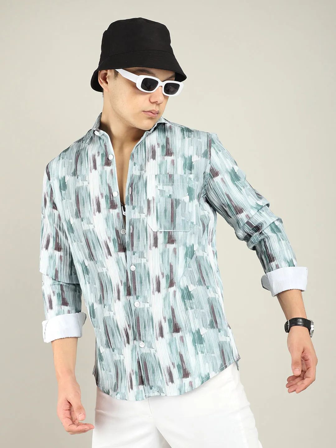 Strippy Lines Green Shirt