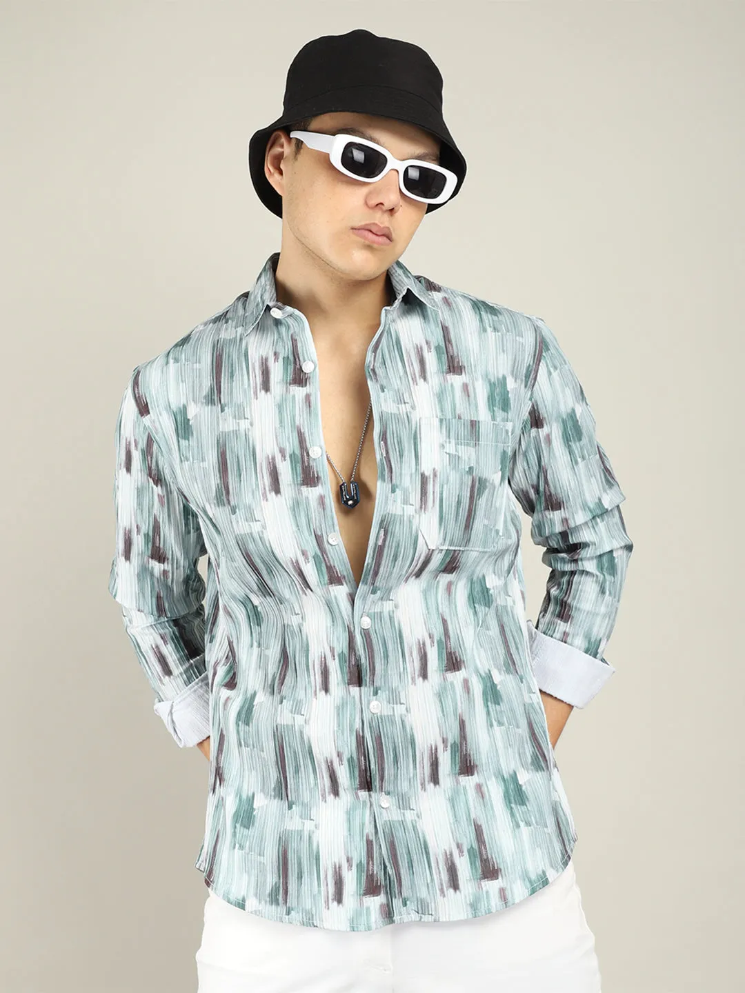 Strippy Lines Green Shirt