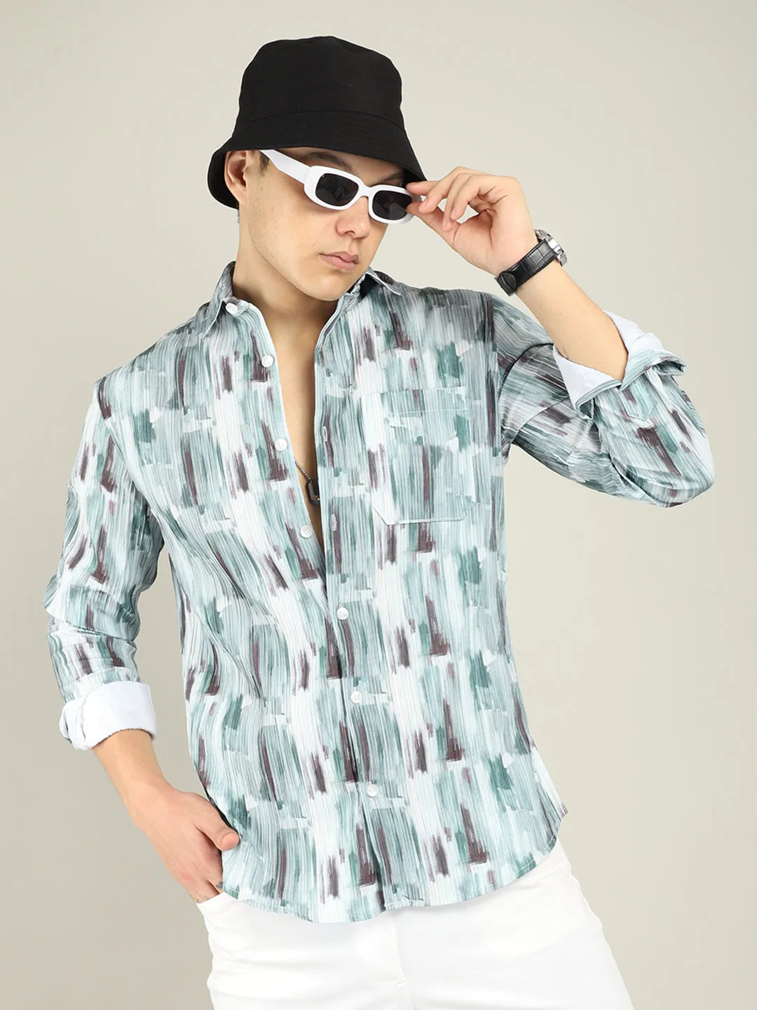 Strippy Lines Green Shirt
