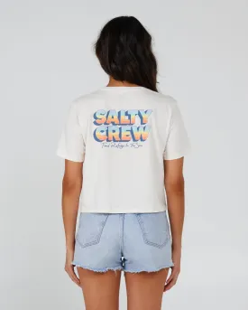 Summertime Off White Crop Tee