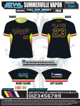 Summerville Vapor 2020 Black Full dye jersey
